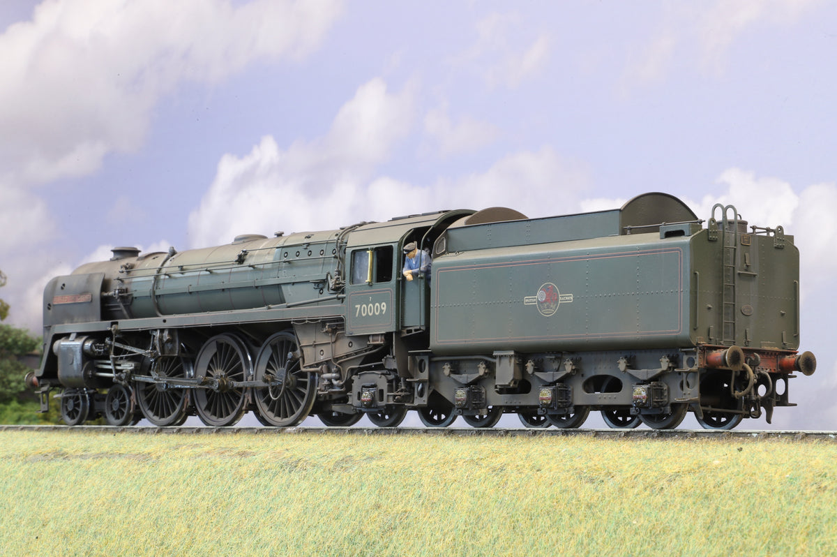 55H Models Finescale O Gauge 'Britannia' No. 70009 'Alfred the Great' BR Green (Late Crest) Weathered