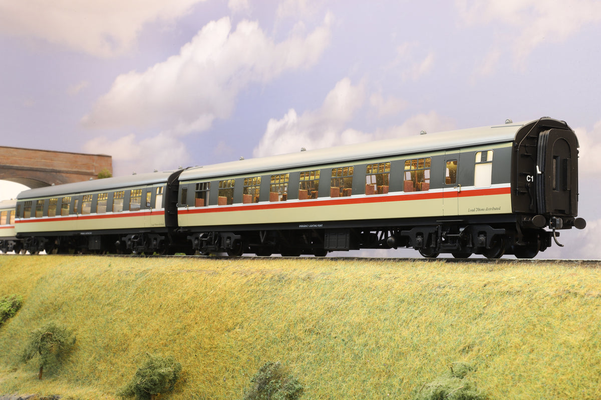 Darstaed Finescale O Gauge Pack of 4 MK1 Coaches (CK, RSO, FK, TSO) BR Intercity (Unnumbered) Commonwealth Bogies
