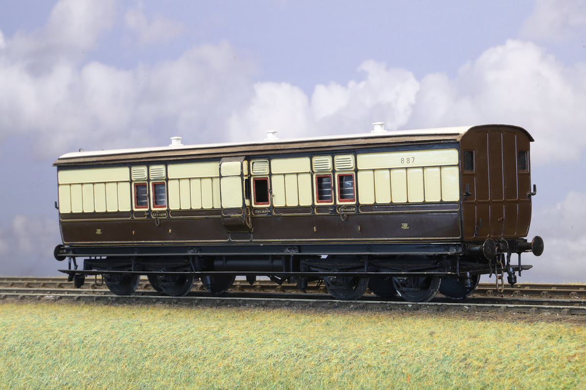 Finescale O Gauge (Kit-Built) GWR Dia K3 40ft Full Brake Coach No. 887 (Brass Construction)