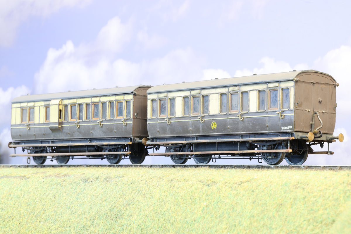 WORKSHOP Finescale O Gauge (Kit-Built) Pair of GWR 4 Wheel Coaches