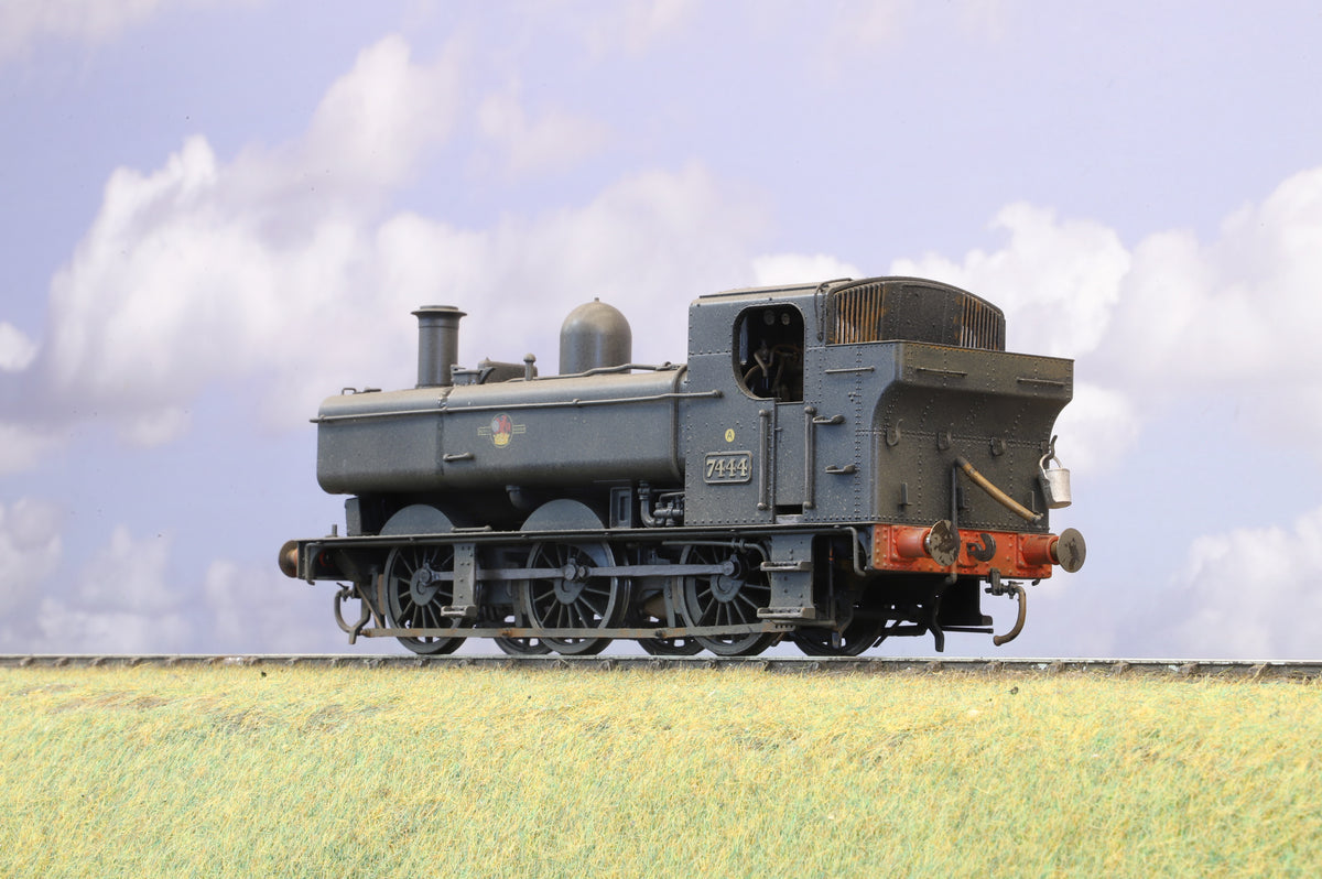 Dapol Finescale O Gauge Class 74xx Pannier No.7444 BR Black (Late Crest), Weathered