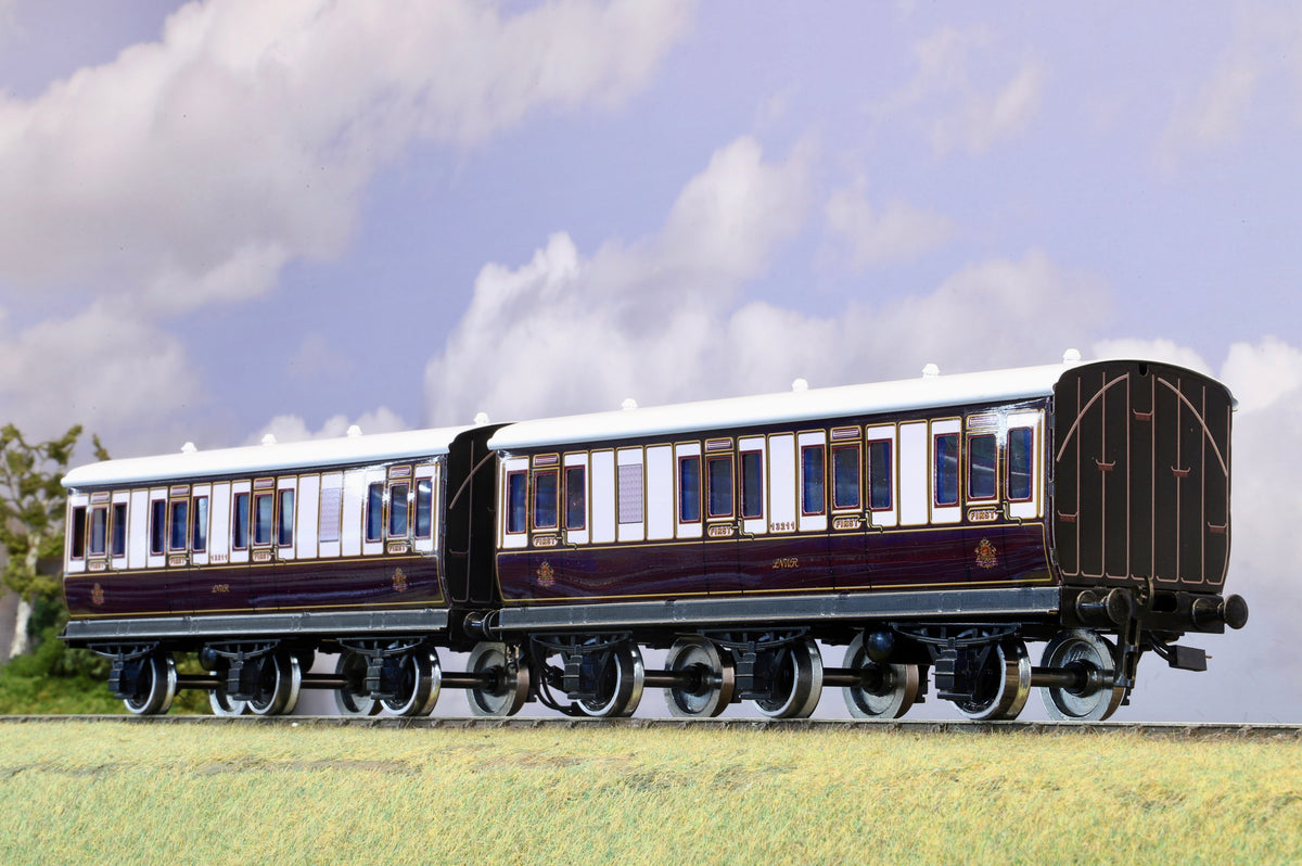 Darstaed Coarse Scale O Gauge LNWR 6-Wheel Coach Set (4 Coaches, for 3-Rail Operation)
