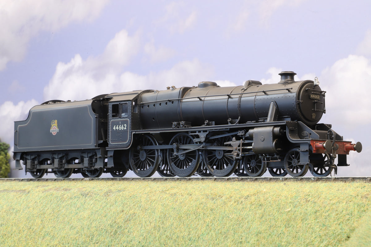 Sancheng/Finescale Brass Finescale O Gauge Black 5 No. 44662, BR Lined Black Early Emblem, Weathered