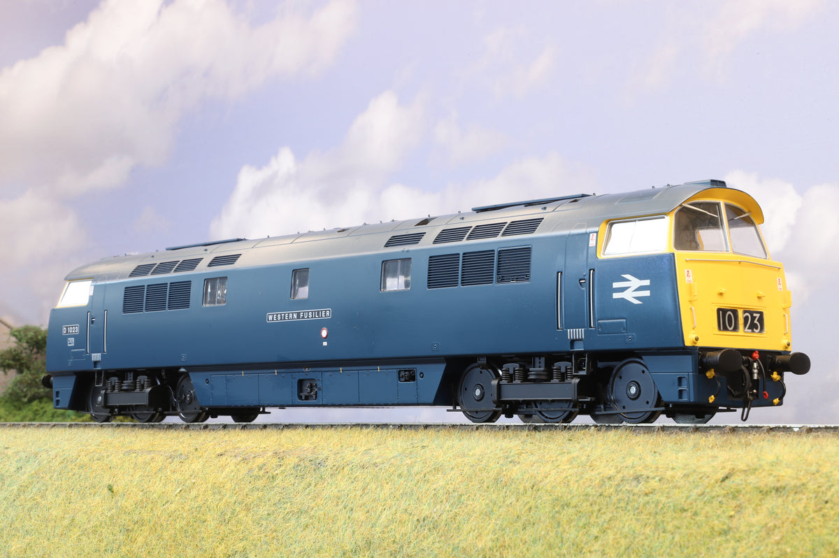 Heljan Finescale O Gauge Class 52 &#39;Western&#39; No. D1023 &#39;Western Fusilier&#39; BR Blue (Full Yellow Ends)
