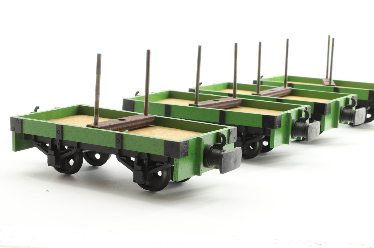 Kit-Built 16mm (32mm Gauge) Rake of 4 x Match Truck Wagons