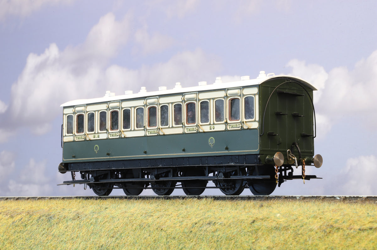 Finescale O Gauge (Kit-Built) Highland Railway 6-Wheel Compartment Third (Brass Construction)