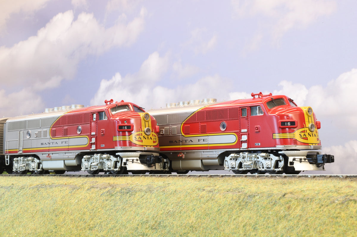 WORKSHOP MTH O Scale F3 ABA Diesel Engine Set Santa Fe Red/Silver (3-Rail) Sound Fitted