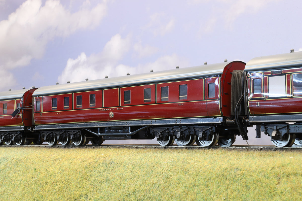 Darstaed Coarse Scale O Set of 3 LMS Period II Coaches Crimson Lake &#39;Set C&#39;