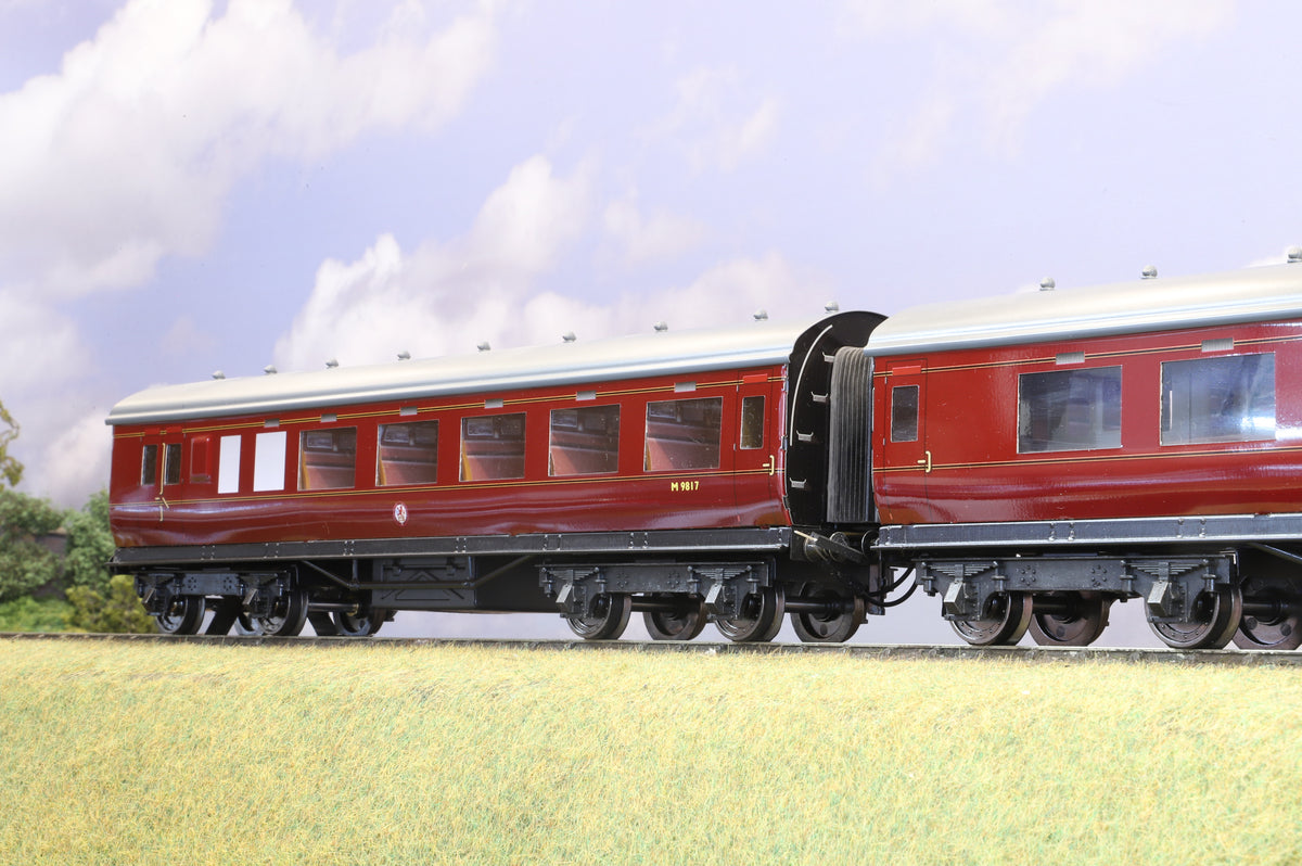 Ace Trains Coarse Scale O Gauge Set of Three Stanier Coaches, BR Maroon