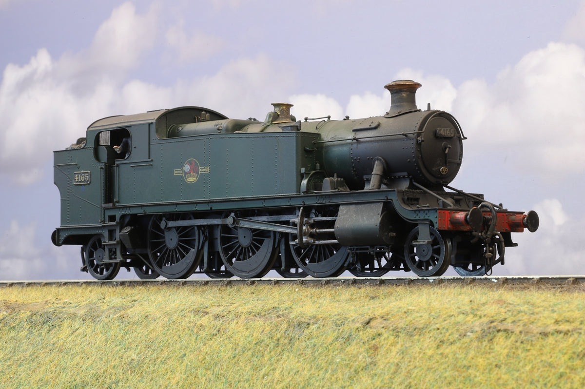 Heljan Finescale O Gauge 'Large Prairie' BR Unlined Green No. 4165 (Weathered)