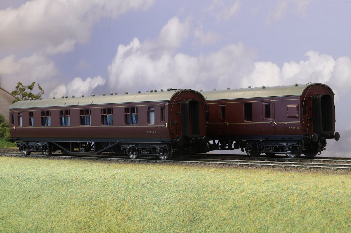 MTH Finescale O Gauge Two coach First Class set BR Maroon, MTH22-60052A/B