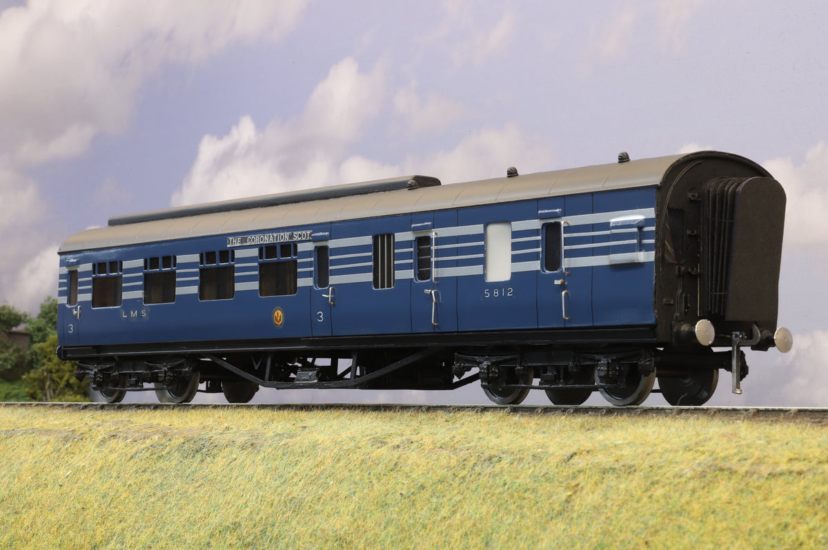 Kit-built Finescale O Gauge LMS Coronation Scot Brake Coach No. 5812