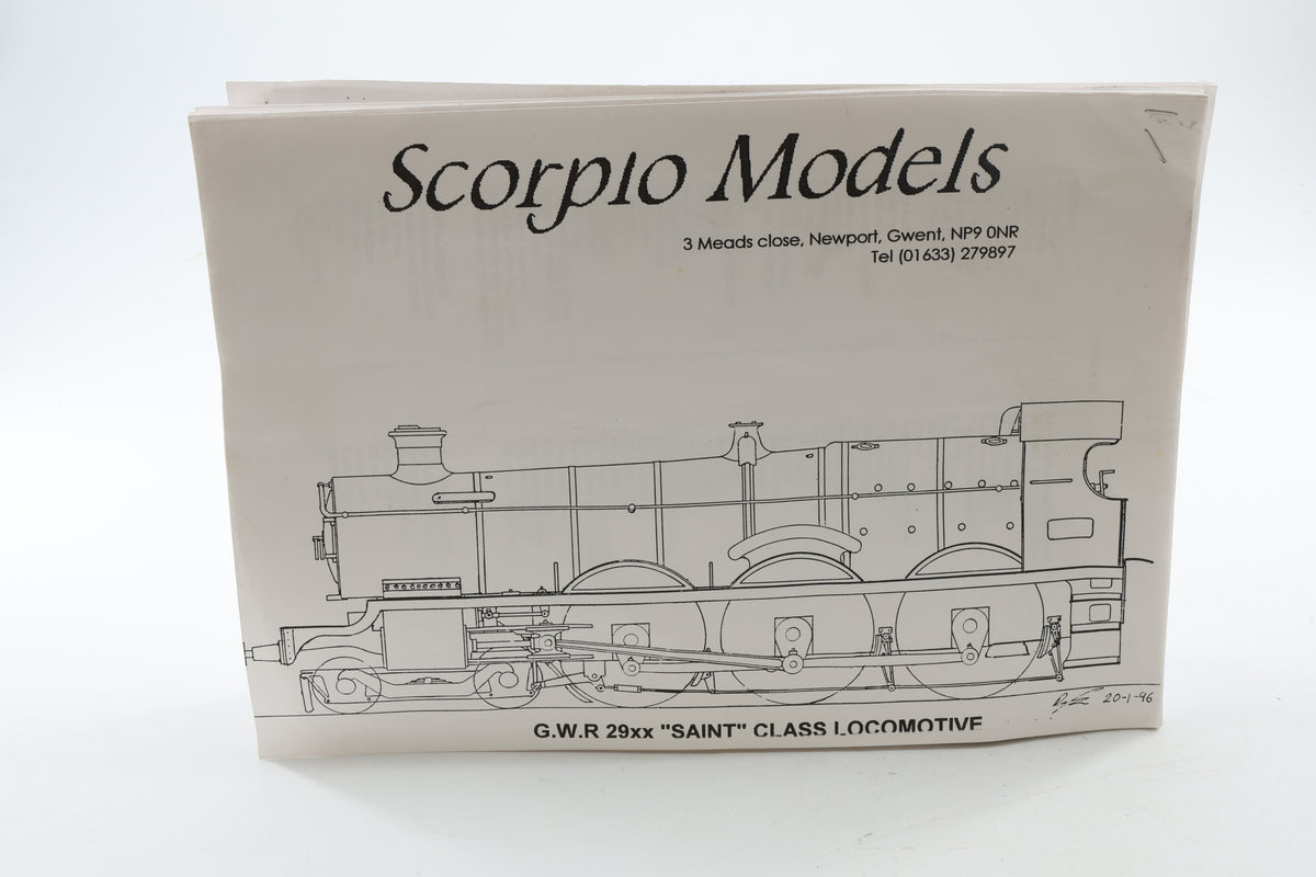 WORKSHOP Finescale O Gauge Scorpio Models Part-built GWR 29xx Class 'Saint' Kit