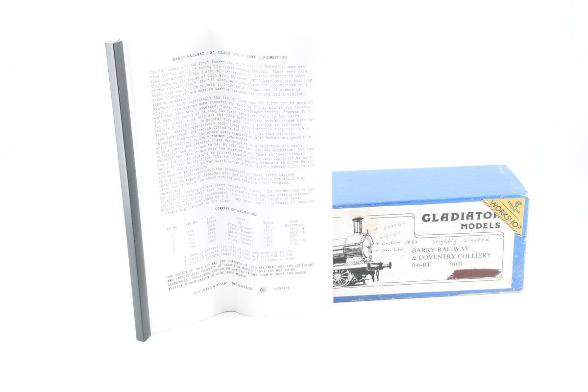 WORKSHOP Finescale O Gauge Gladiator Models Part-built Barry Railway 0-6-0 'A' Class Tank Kit