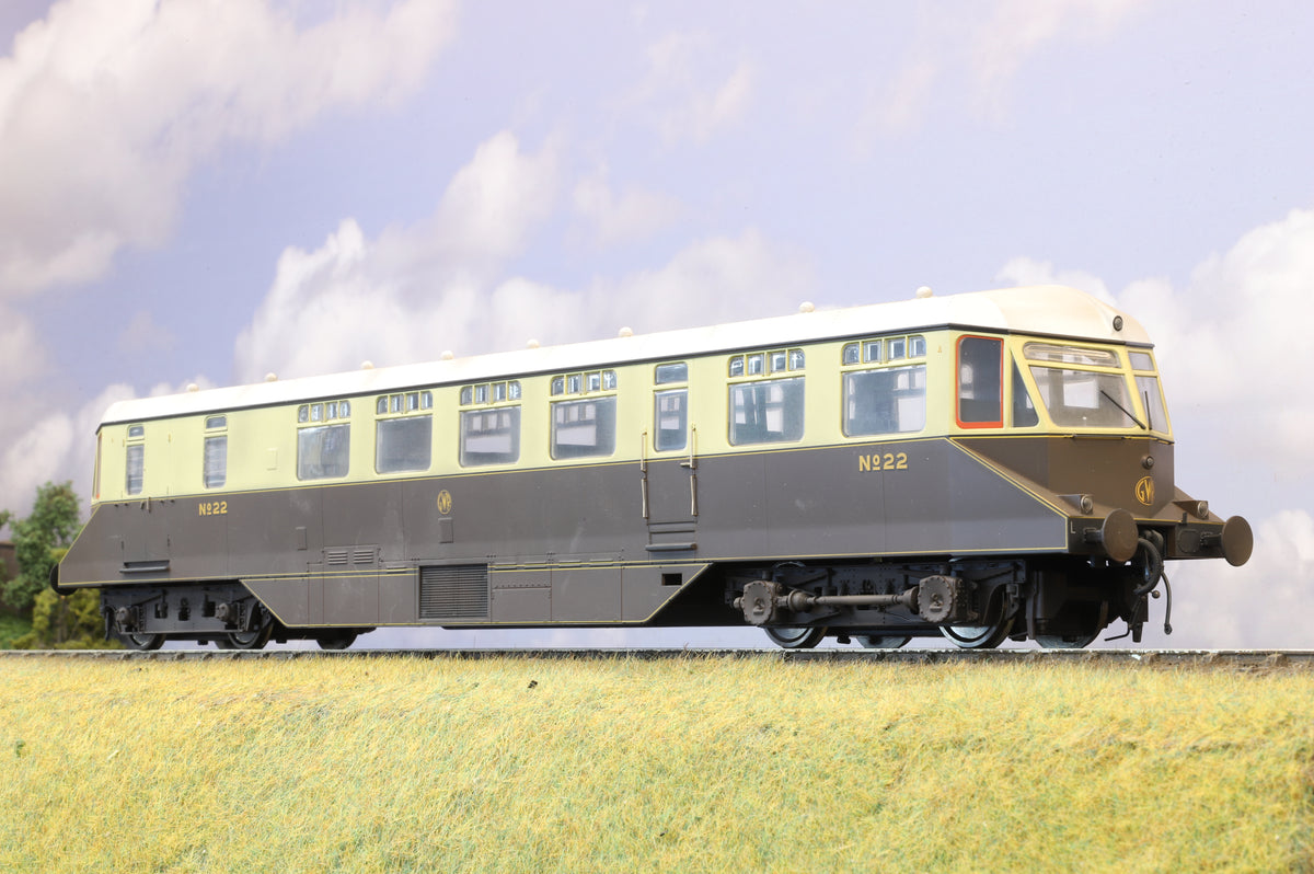 Heljan Finescale O Gauge Diesel Railcar No. 22 GWR Chocolate &amp; Cream DCC Sound (Weathered)