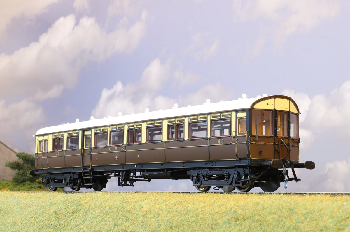 Dapol Finescale O Gauge Autocoach No.40 GWR Lined Chocolate & Cream