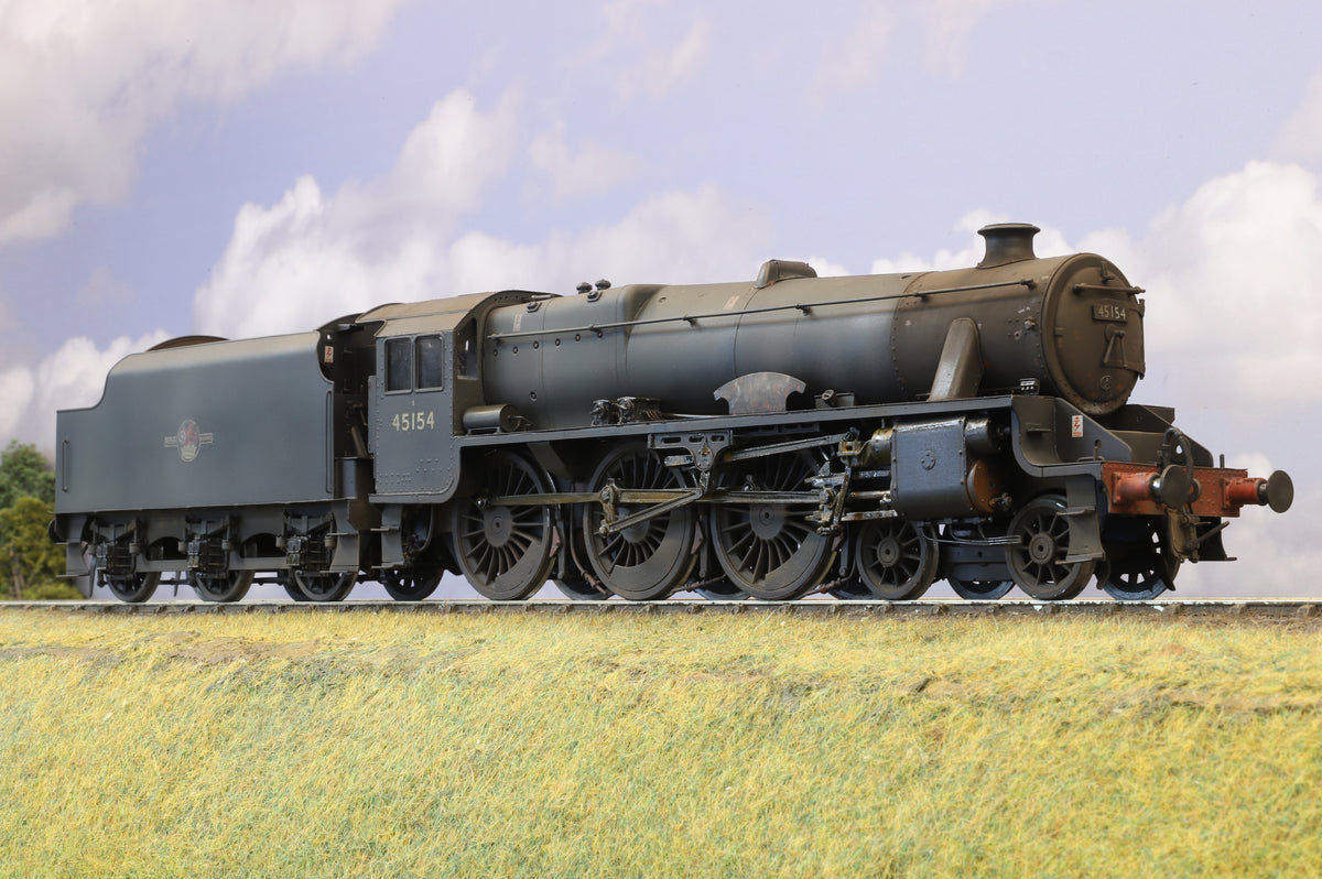 JLTRT Finescale O Gauge (Kit-Built) LMS Black 5 No. 45154 BR Plain Black (Late Crest), Professionally Weathered