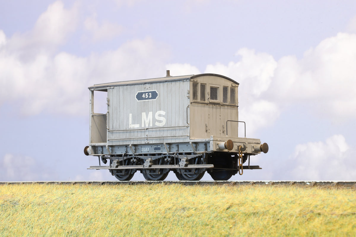 Finescale O Gauge (Kit-Built) LMS (ex-Midland Railway) Single Veranda Brake Van (Weathered)
