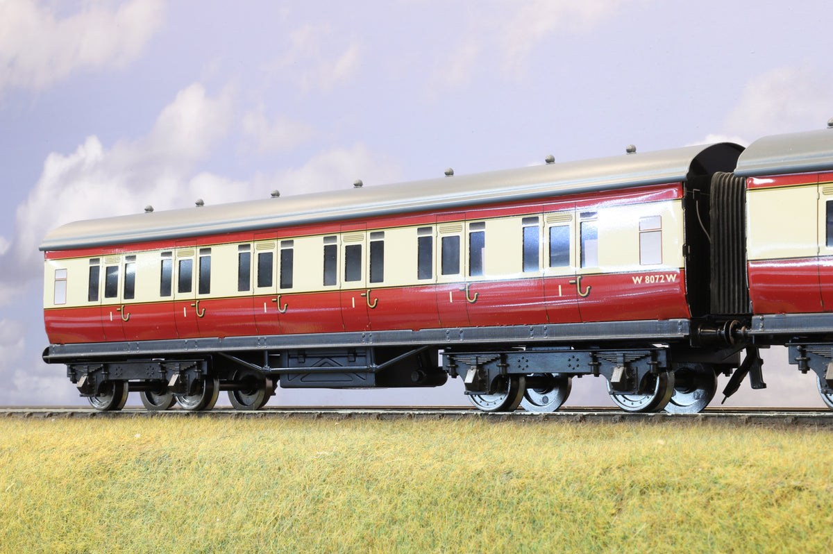 Darstaed Coarse Scale O Set of 3 GWR Coaches BR Crimson &amp; Cream &#39;Set B&#39;
