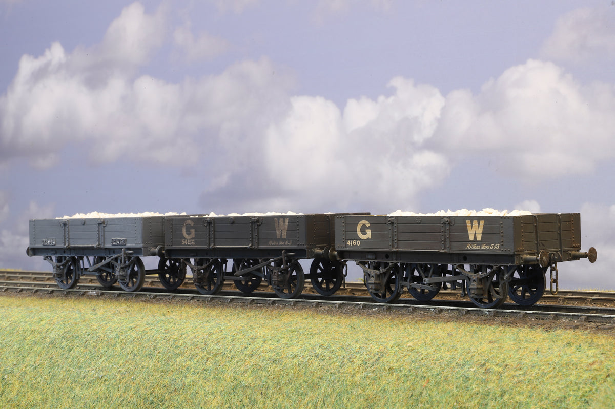 Finescale O Gauge (Kit-Built) Trio of GWR Open Wagons Weathered