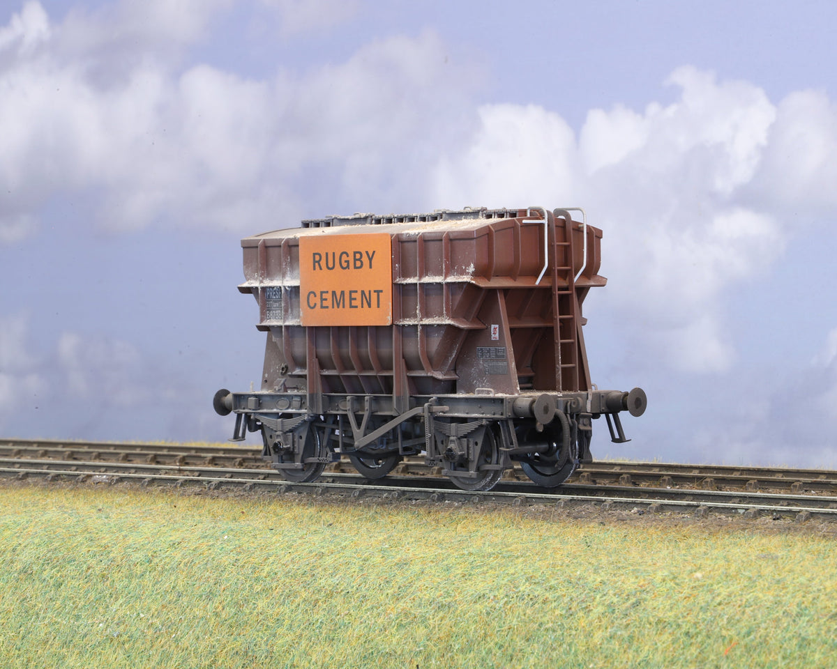 Ellis Clark Trains Finescale O Gauge (E3005U) Presflo Wagon 'Rugby Cement' B873805 (TOPS) BR Bauxite Pro-Weathered