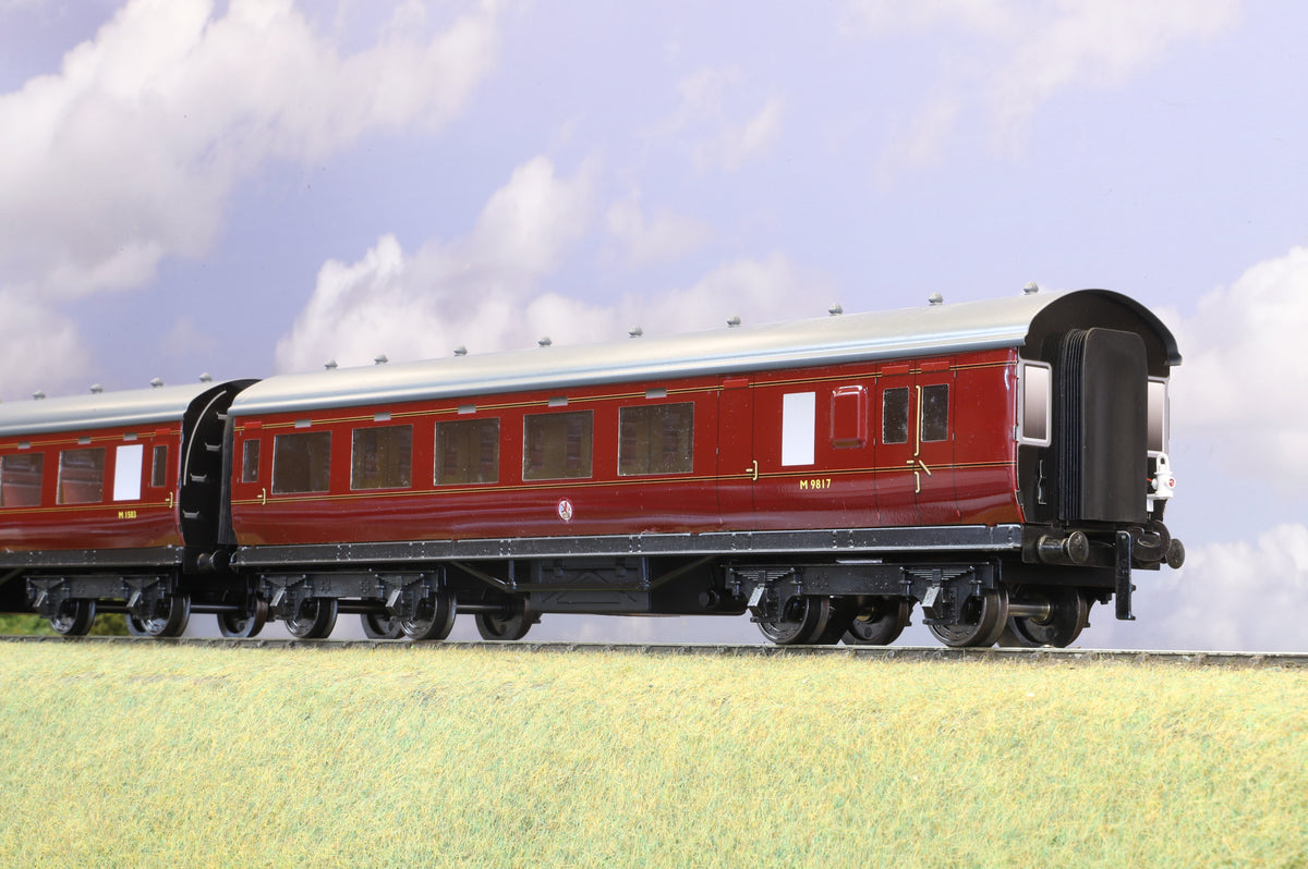 Ace Trains Coarse Scale O Gauge Set of Three Stanier Coaches, BR Maroon