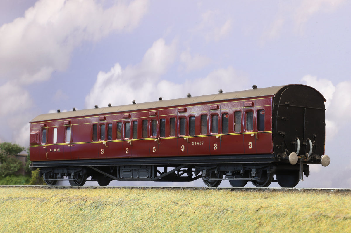 Kit-built Finescale O Gauge LMS Period 3 Suburban Brake 3rd Push-Pull Coach No. 24427
