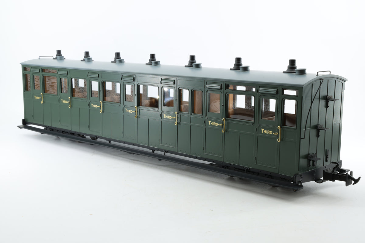 BMS/Accucraft 16mm Scale (32mm Gauge) Lynton & Barnstaple Third Class Coach R19-19, SR Green