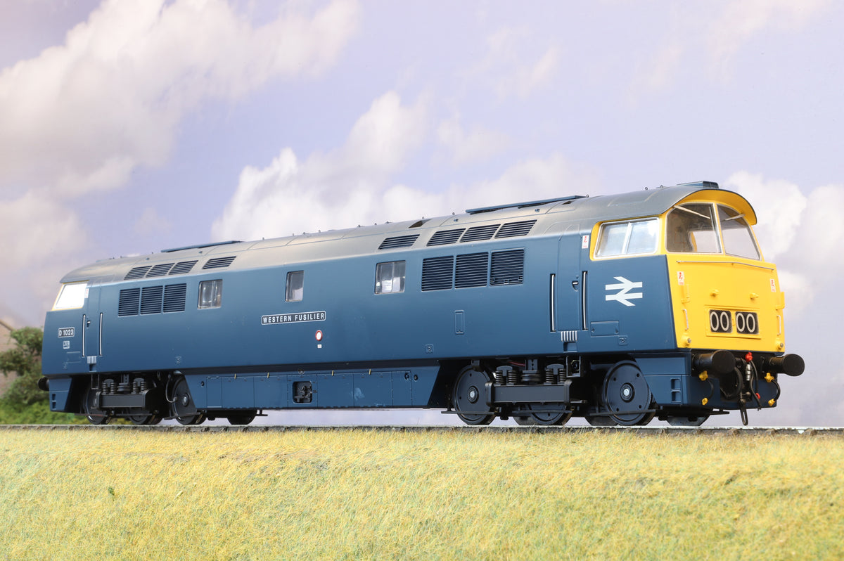 Heljan Finescale O Gauge Class 52 &#39;Western&#39; No. D1023 &#39;Western Fusilier&#39; BR Blue (Full Yellow Ends)