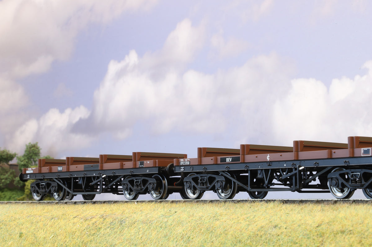 Dapol Finescale O Gauge Rake of 3 x Bogie Bolster Wagons (Bauxite)