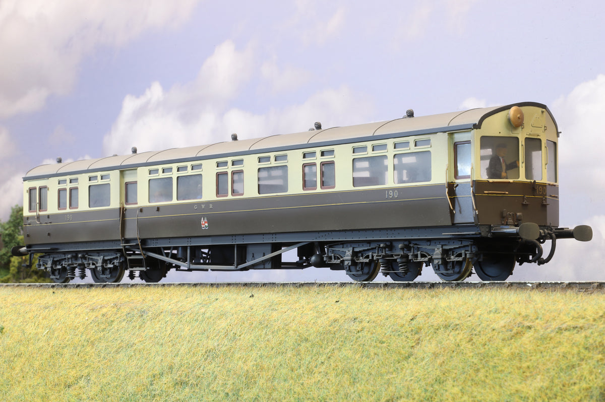 Sancheng/Tower Models 7mm Finescale O Gauge GWR Chocolate &amp; Cream Autocoach, No.190