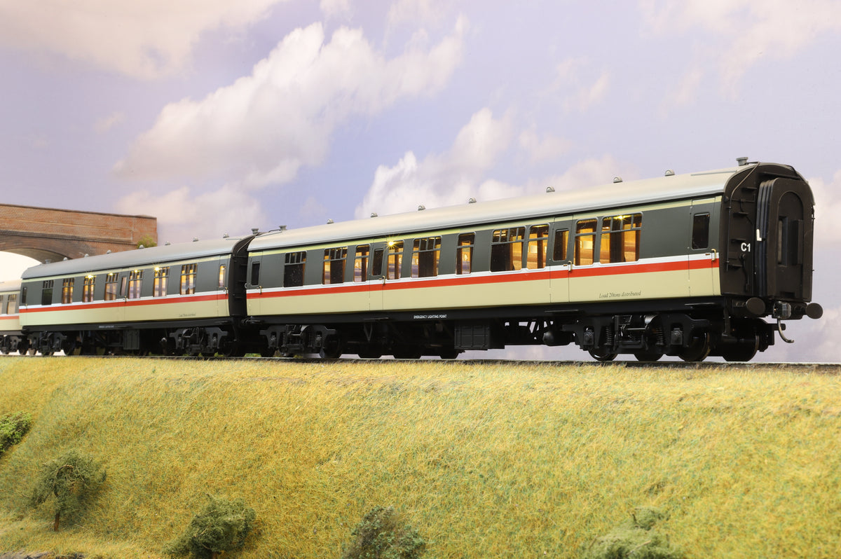 Darstaed Finescale O Gauge Pack of 4 MK1 Coaches (CK, RSO, FK, TSO) BR Intercity (Unnumbered) Commonwealth Bogies