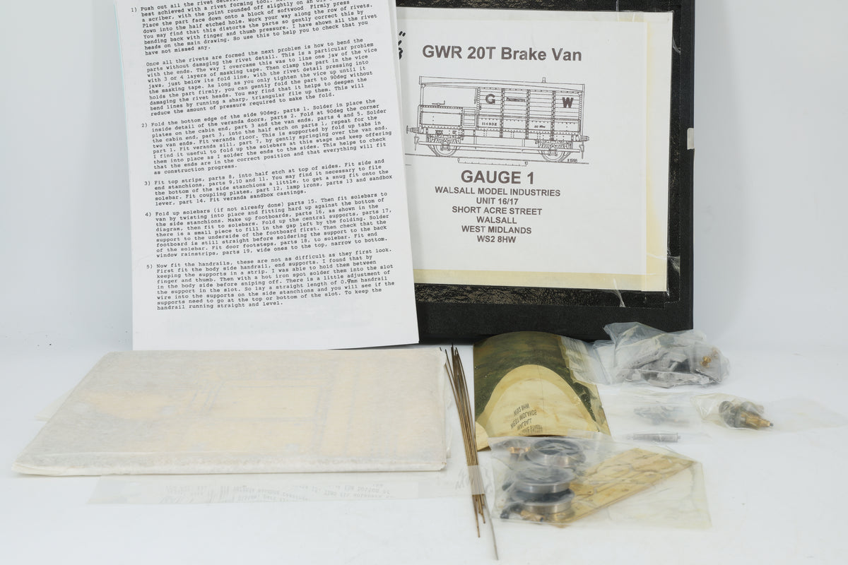 Connoisseur/WEP Models Gauge 1 (1:32) GWR/BR 20T Toad Brake Van Kit