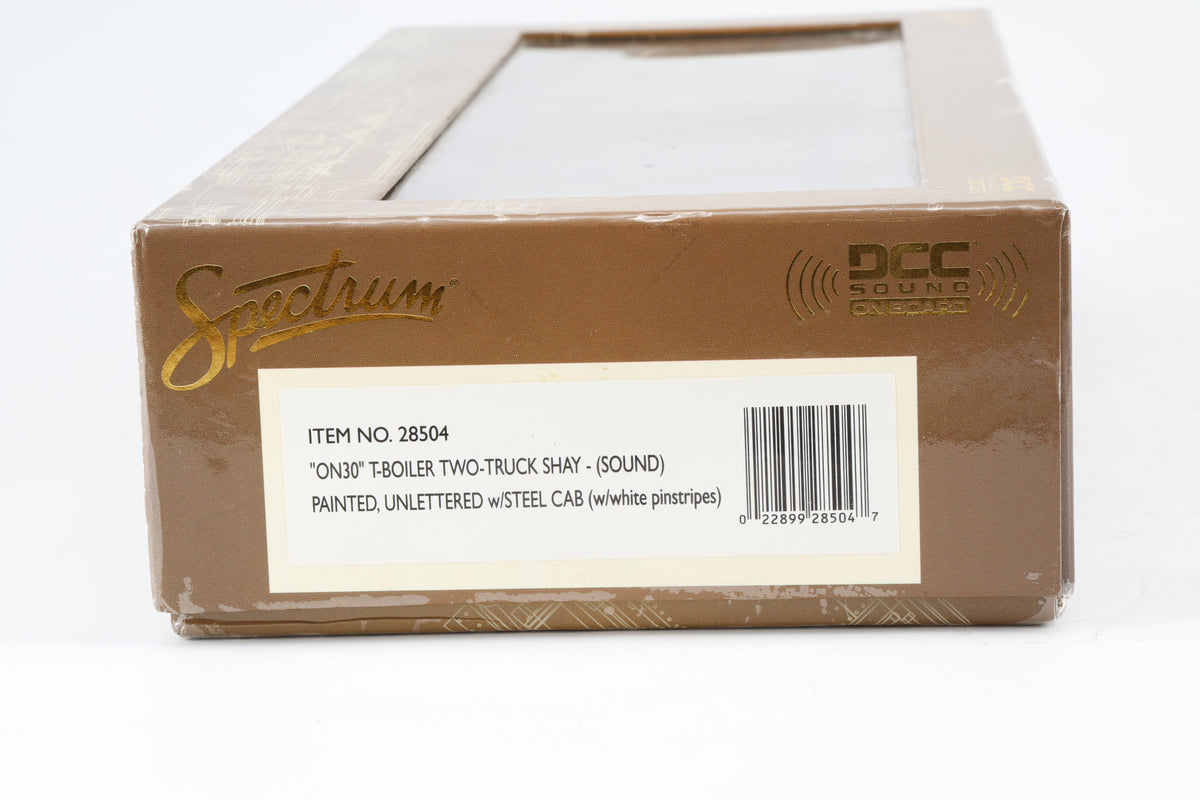 Spectrum/Bachmann On30 T-Boiler Two Truck Shay Locomotive Unlettered DCC Sound