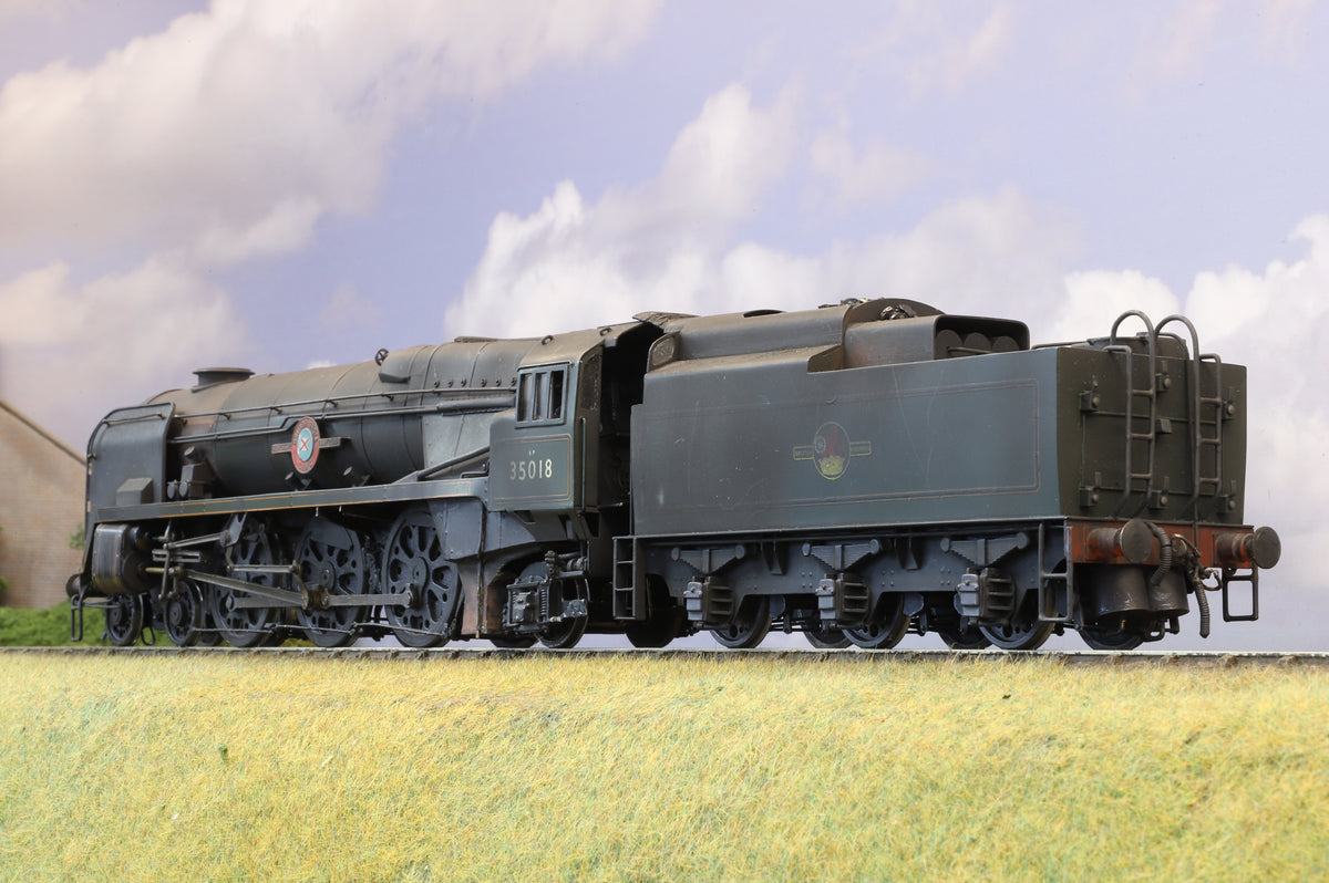 Finescale O Gauge (Kit-Built) Merchant Navy Class 4-6-2 No. 35018 &#39;British India Line&#39; BR Green (Late Crest) Weathered