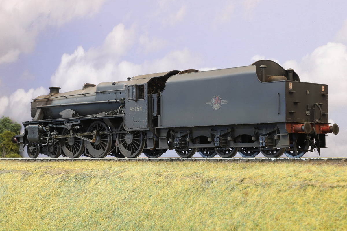 JLTRT Finescale O Gauge (Kit-Built) LMS Black 5 No. 45154 BR Plain Black (Late Crest), Professionally Weathered