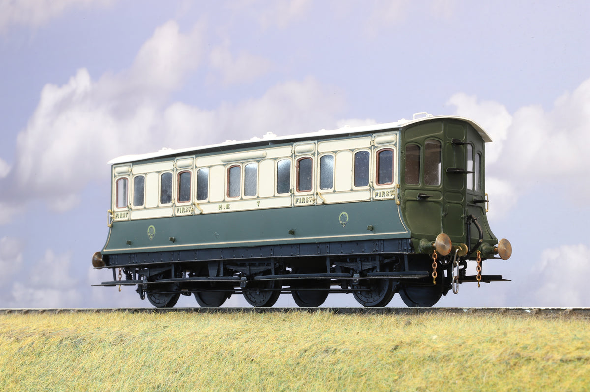 Finescale O Gauge (Kit-Built) Highland Railway 6-Wheel Observation Coach (Brass Construction)