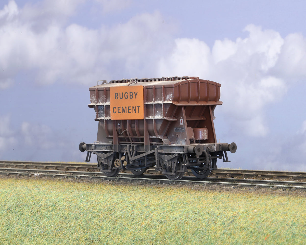 Ellis Clark Trains Finescale O Gauge (E3005U) Presflo Wagon 'Rugby Cement' B873805 (TOPS) BR Bauxite Pro-Weathered