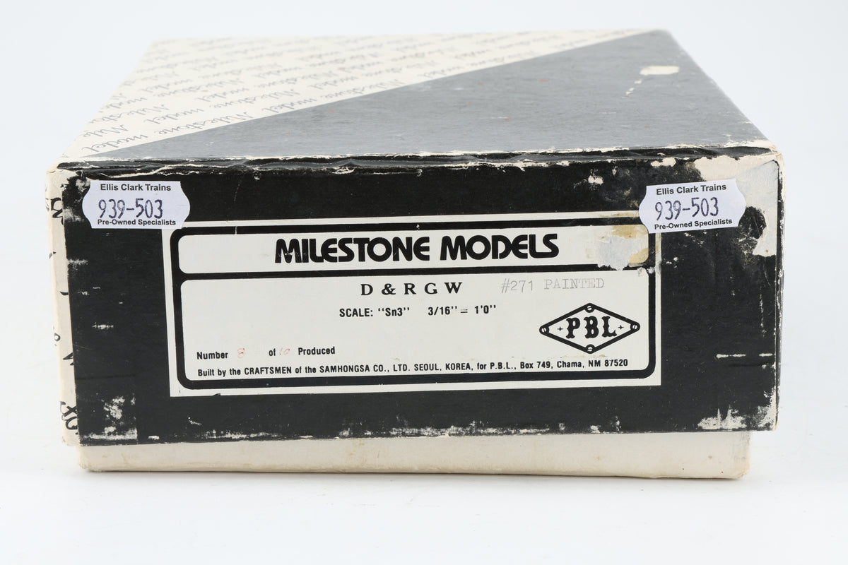 P–B–L Milestone Models Sn3 D&RGW C-16 2-8-0 No. 271 Weathered