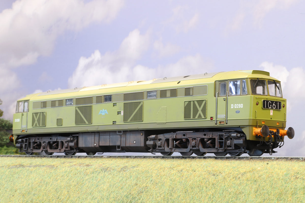 Heljan Finescale O Gauge 'Falcon' No. D0280 Lime/Brown livery (Weathered)