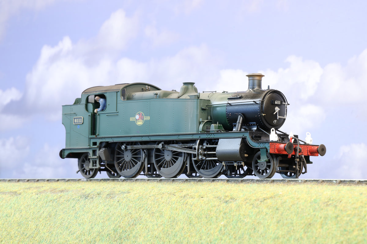 Heljan Finescale O Gauge GWR 'Large Prairie' No. 6111, BR Lined Green Pro-Weathered