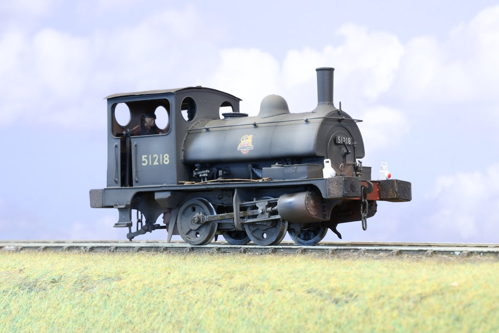 Weathering Finescale O Gauge (Kit-Built) LYR Class 21 'Pug' 0-4-0ST No. 51218 BR Black Early DCC Sound Weathered by Faye Moore