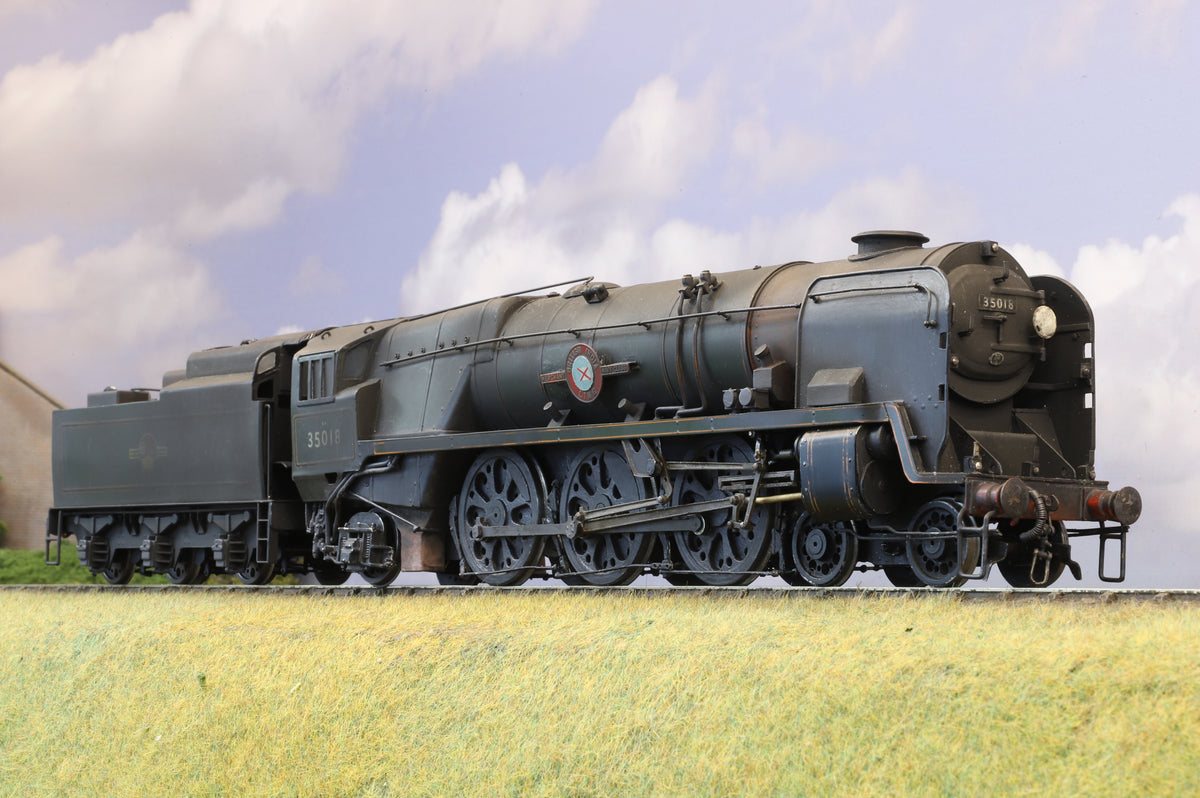 Finescale O Gauge (Kit-Built) Merchant Navy Class 4-6-2 No. 35018 &#39;British India Line&#39; BR Green (Late Crest) Weathered
