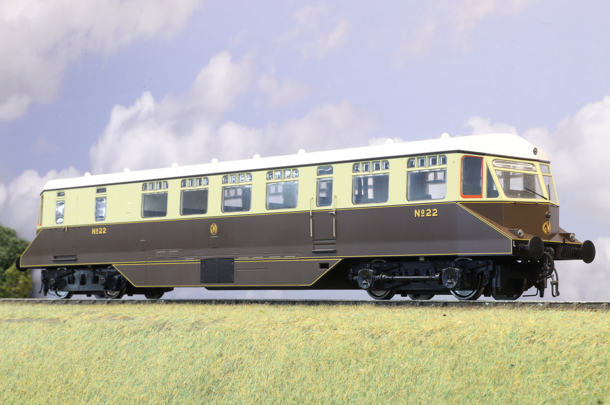 Heljan Finescale O Gauge GWR AEC Railcar No. 22 Chocolate & Cream