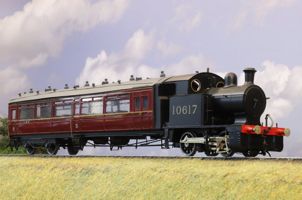 Kit Built Finescale O Gauge (ex L&amp;YR) Hughes Railmotor No. 10617 LMS Black and Maroon