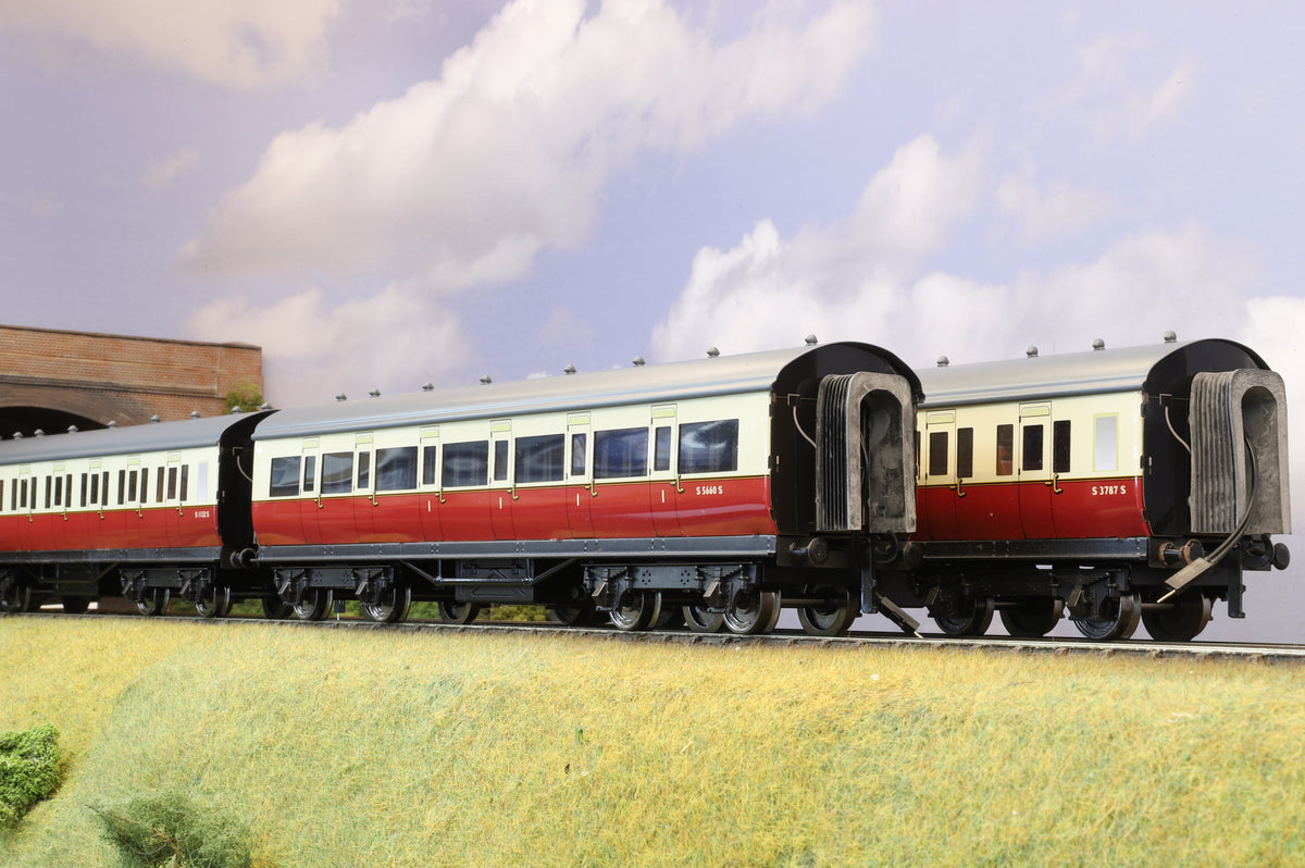 Darstaed Coarse Scale O Set of 3 SR Manusell Coaches BR Crimson &amp; Cream &#39;Set A&#39;