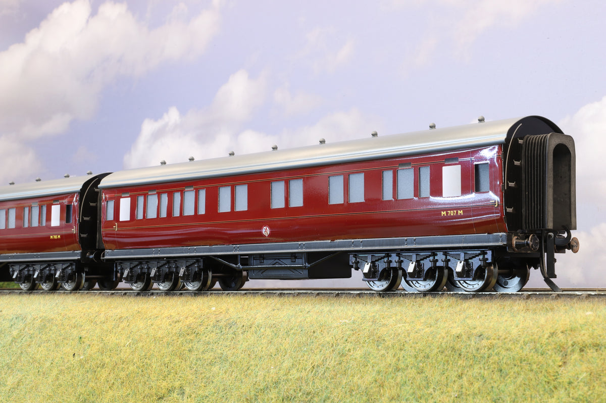 Darstaed Coarse Scale O Set of 3 LMS Period II Coaches BR Maroon &#39;Set C&#39;