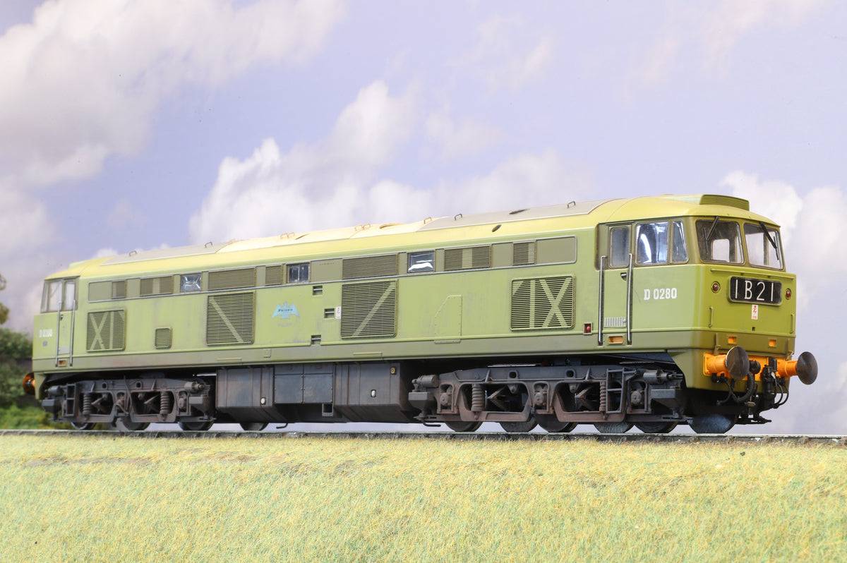 Heljan Finescale O Gauge 'Falcon' No. D0280 Lime/Brown livery (Weathered)