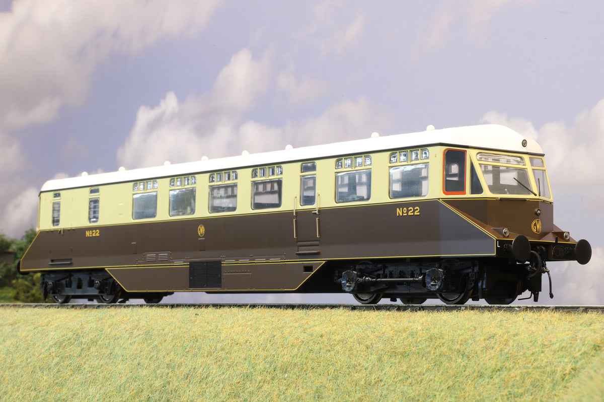 Heljan Finescale O Gauge GWR AEC Railcar No. 22 Chocolate & Cream
