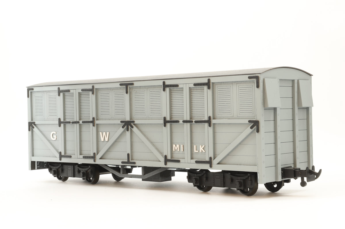 Kit-Built 16mm (45mm Gauge) GW Bogie Milk Van (Grey)